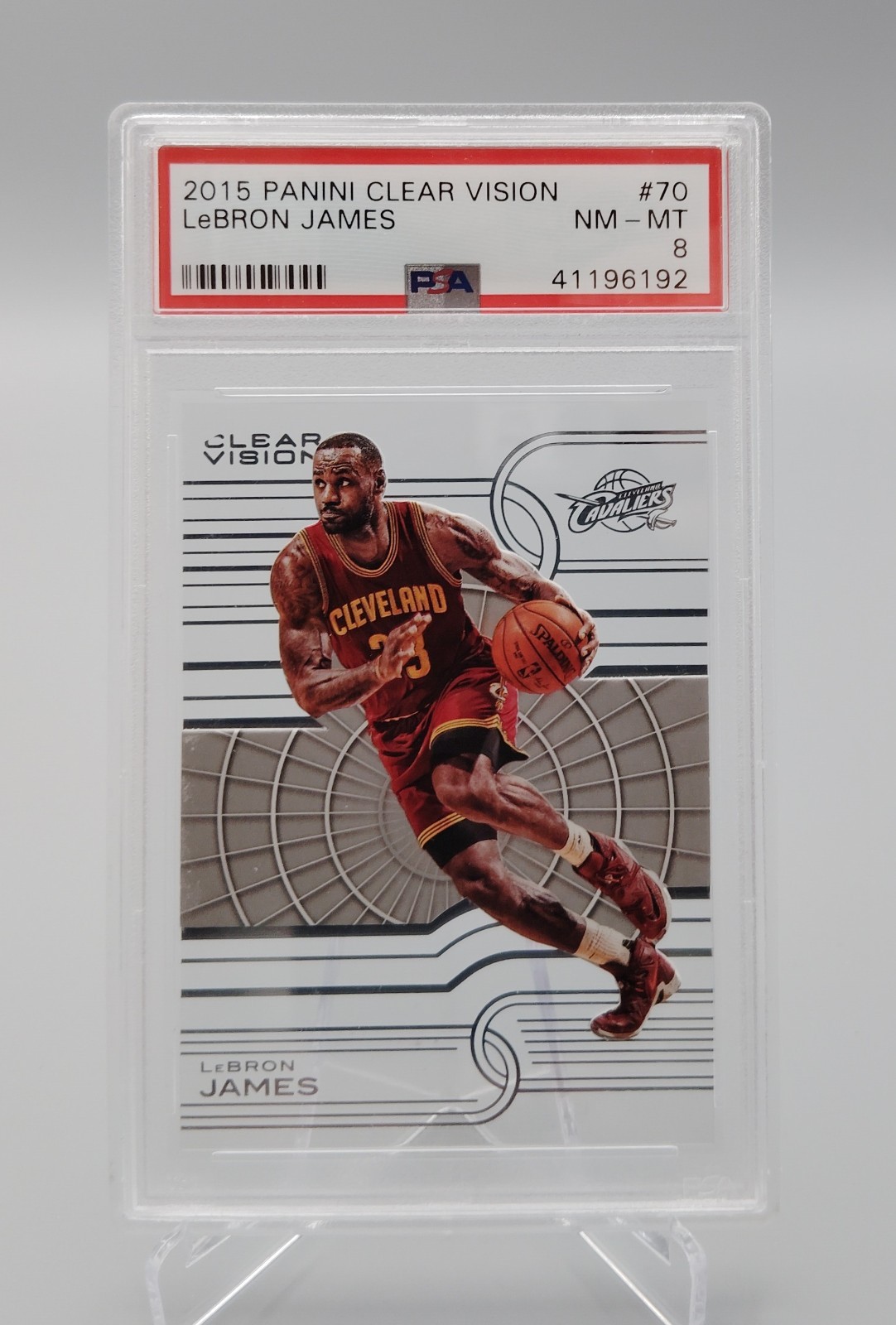 2015-16 Panini Clear Vision LeBron James #70 PSA 8 Cavaliers