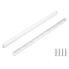 2Pcs 9" Drawer Slides Plastic Guide Rails Side Rails with Mounting Screws White