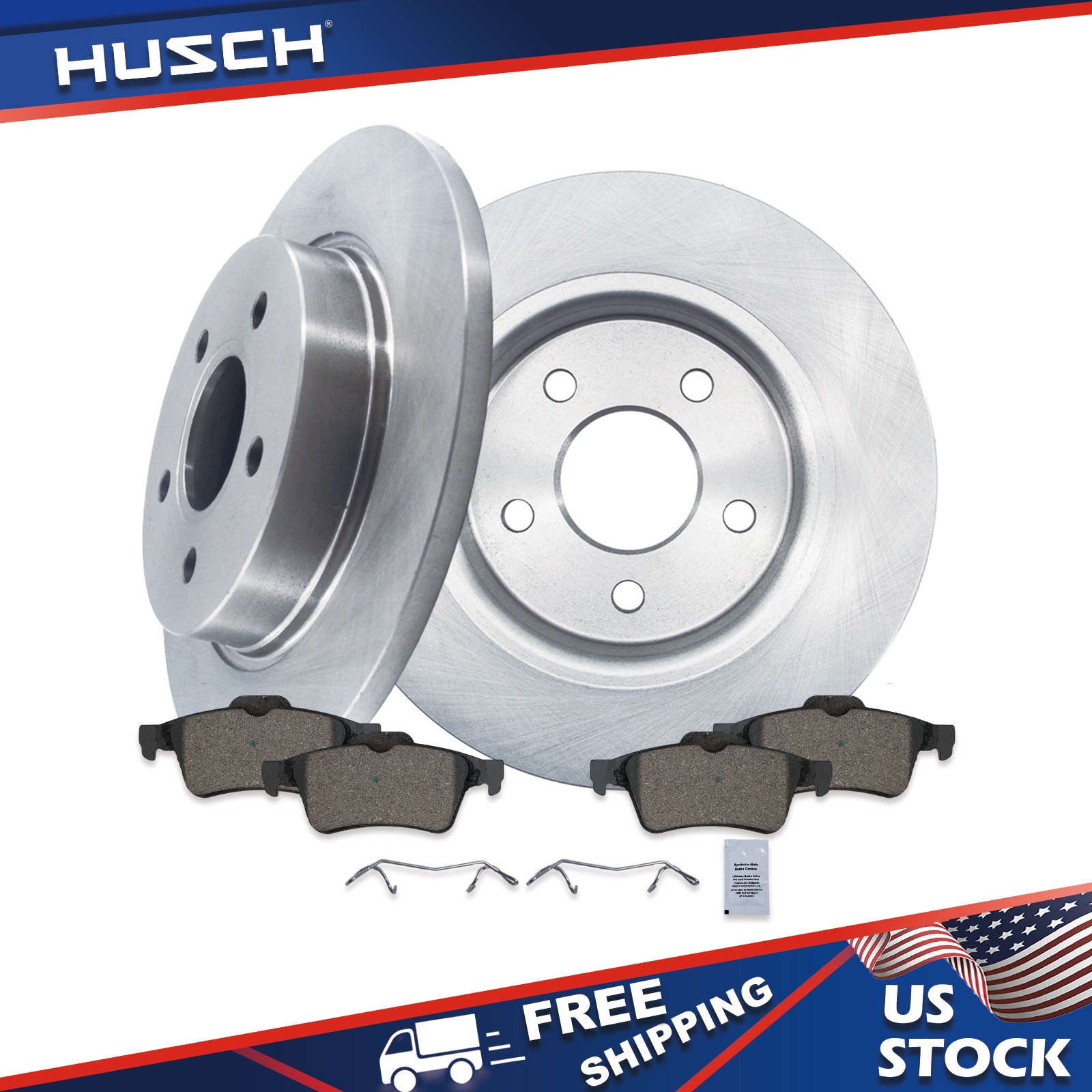 271mm Rear Disc Brake Rotors and Ceramic Brake Pads for 2012-2018 Ford Focus