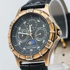 *Exc+5* Vintage 1991 SEIKO ALBA Field Gear V33F-6A80 Quartz Moon Phase Black Men