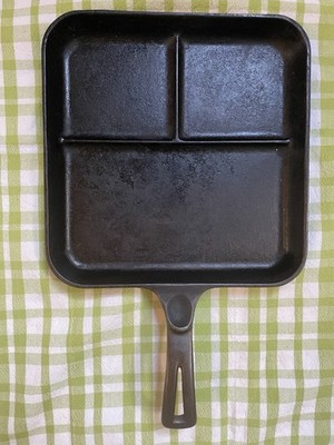 Wagner Ware Bacon and Egg Breakfast Skillet Divided Cast Iron 1101A