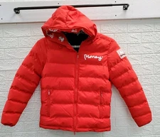 New Money Clothing Full Zip Hooded Puffer Jacket Hotsell Red Size 10