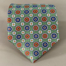 O'CONNELL'S Green Blue Red Dots Silk Tie