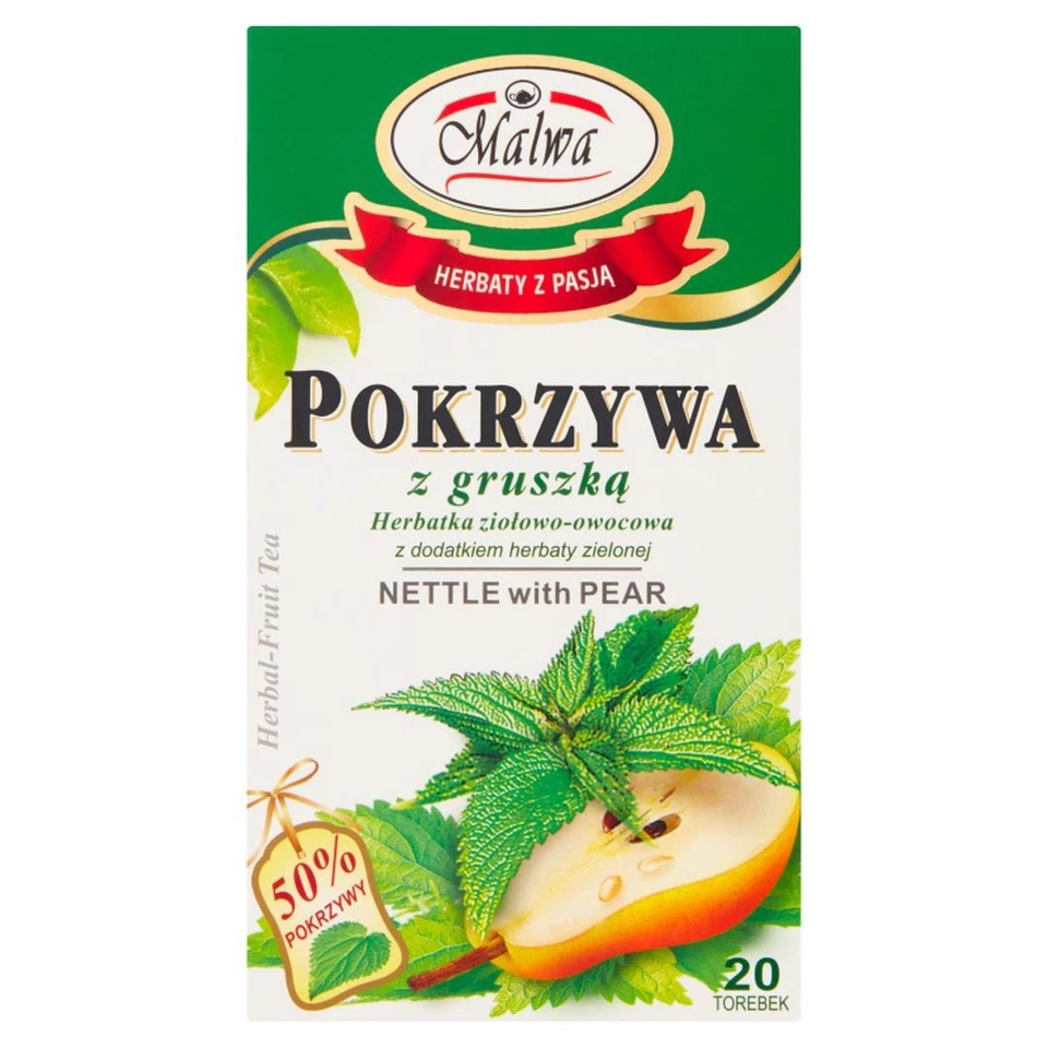 Malwa Herbatka ziołowo-owocowa z dodatkiem herbaty zielonej pokrzywa z gruszką 4 - Bild 1 von 1