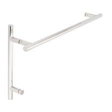 Counterpoint 24" Cuttable Towel Bar 6" Pull Shower Door Combo Polished Nickel
