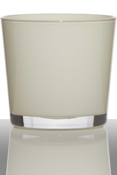 Inna-Glas Orchideentopf Alena, Zylinder - Rund, Creme, 16Cm, Ø 17Cm-image