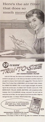 #ad #ad RP EZ Kleen Trim To Size Washable Air Conditioner Filter 1961 Vintage Print Ad $7.77