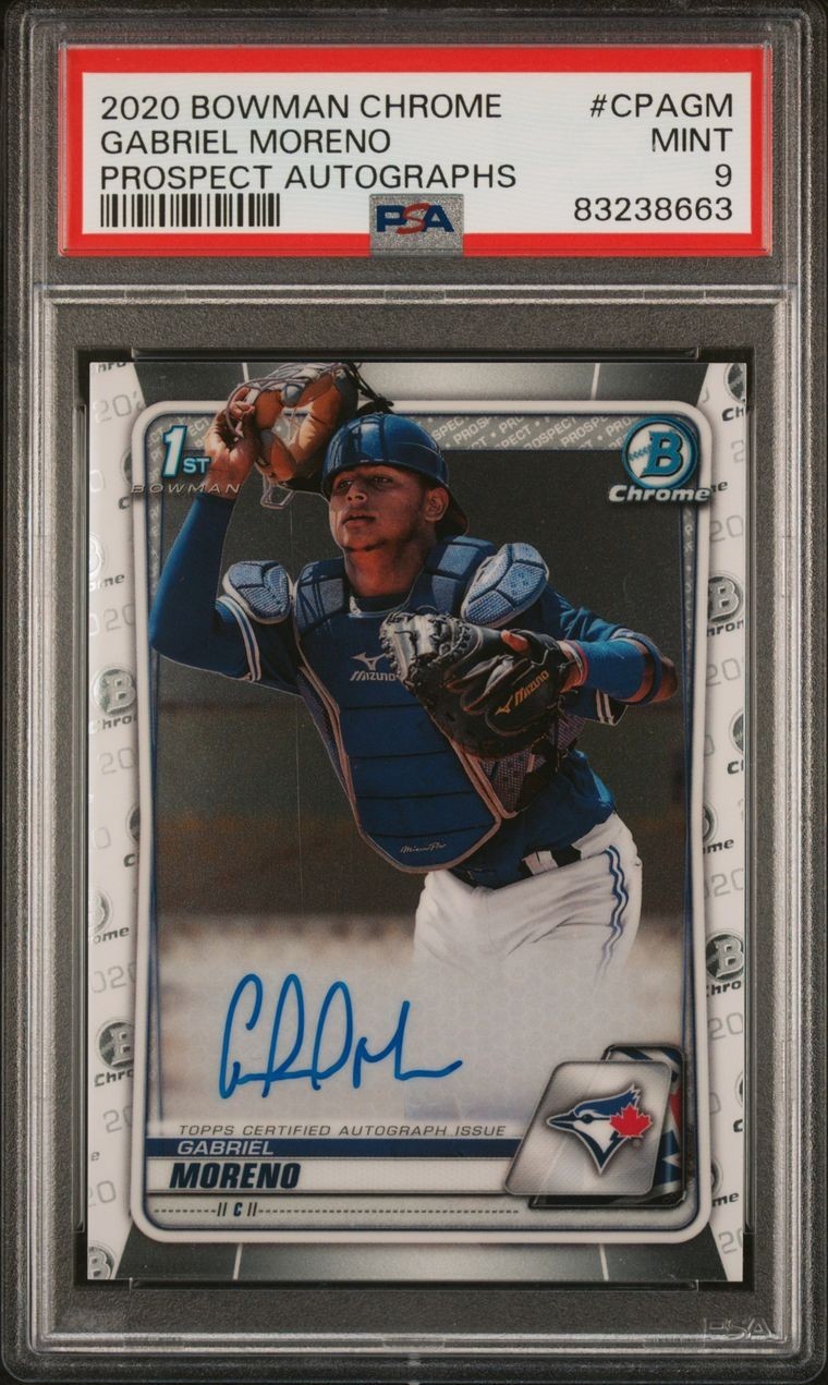 2020 Bowman Chrome - Prospect Autographs Gabriel Moreno #CPA-GM (AU, RC) PSA 9