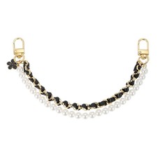 10.2'' Pearl Purse Double Chain, Purse Extender Chain Black, Gold Chain 