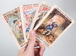 4 Rare Mexican AZTEC, Spanish Conquest Children's Booklets