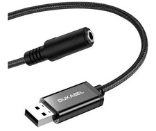 DUKABEL USB headphone adapter external sound card with 4-pin TRRS connector USB