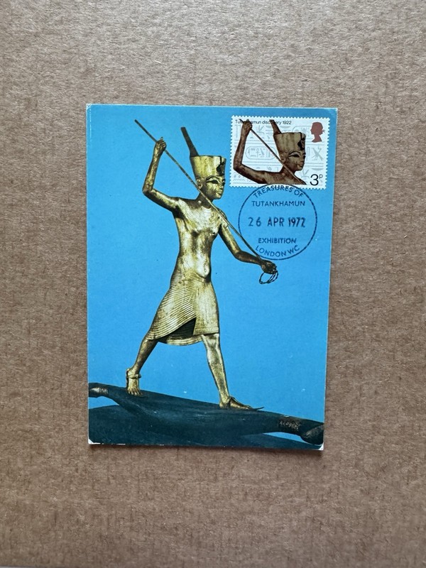 Great Britain 1972 FDC Maximum Card +Tutankhamun Harpooner#668 +Matching Card
