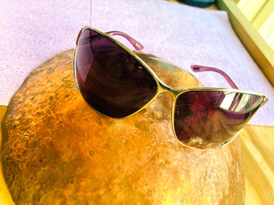 Vtg TOM FORD SUNGLASSES Anjelica 753 Made Italy 66-12-110 Silver & Purple NWOT