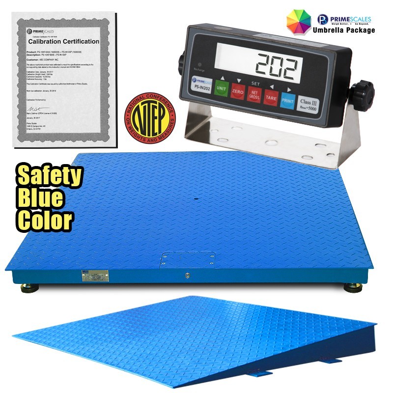 New 60"x60" Floor Scale 10000 lb Industrial Pallet w/ Ramp and Calibration Cert.