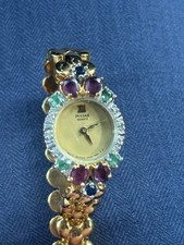 Reloj Pulsar De Colección Mujer Rubí Zafiro Esmeralda Diamante V400-L312 7.25"