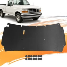 For Ford F-150 1997-2003 Hood Insulation Pad Low Profile with Clips Black