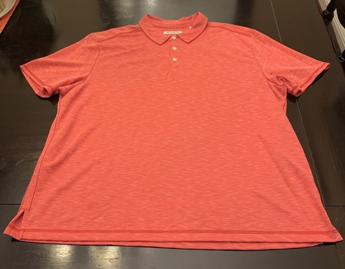 Tommy Bahama Polo Corallo Rosso Golf Camicia XXXL 3XL Tencel Misto Poliestere 58/42 - Foto 5 di 12