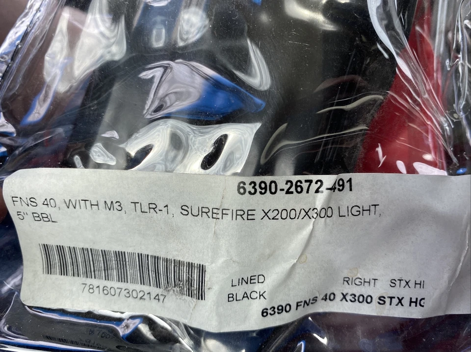 Safariland 6390 FN FNS 40 HOLSTER RH TLR,M3 M6, Surefire X200 X300 light STX HG - Image 4 of 4