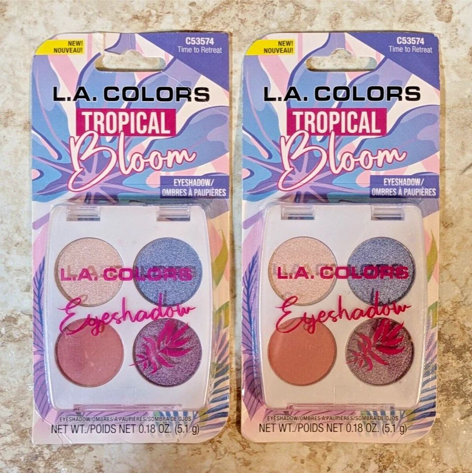 2 L.A. Colors Tropical Bloom Quad Eyeshadow Time to Retreat C53574 New Fast Ship - Image 2 of 4