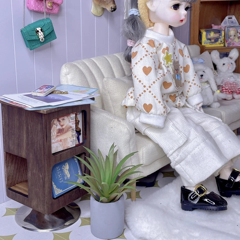 1/6 Scale Dollhouse Miniatures 11.5" Inch Green Potted Plant Tree Mini Garden - Image 4 of 4