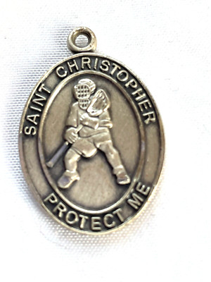BRAND NEW STERLING SILVER ST CHRISTOPHER FIELD HOCKEY GOALIE MEDAL | eBay