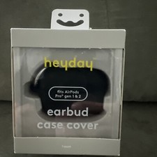 Heyday AirPods Gen 1  2 Earbud Case Cover with Brass Clip Black New