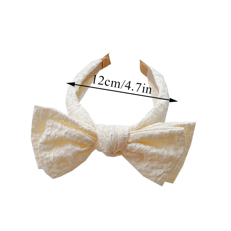 Diadema grande moño accesorios para el cabello aro lateral ancho diadema color liso↟ Foto 3 de 4