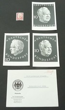 BRD FOTO-ESSAY 1964 429/30 L&Uuml;BKE 3 UNVERAUSG. ENTW&Uuml;RFE PHOTO-ESSAY RAR !! e393