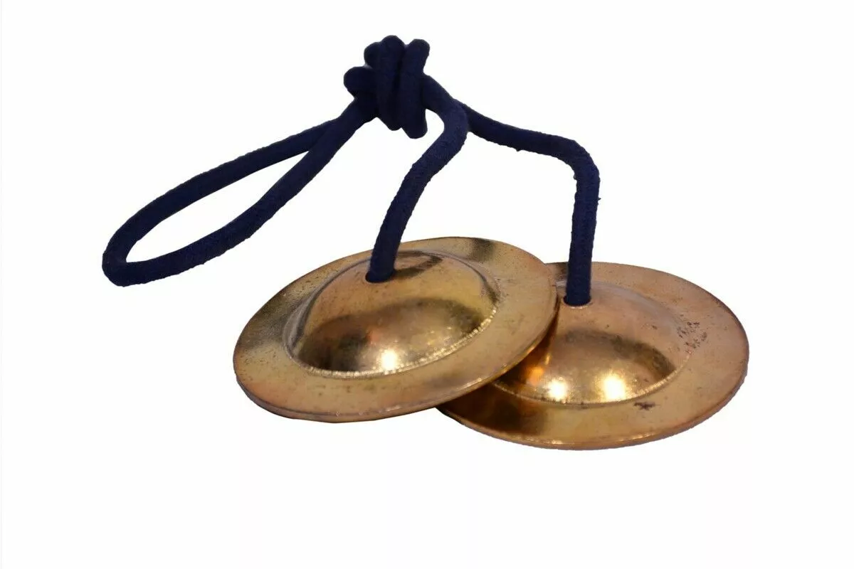 Hand Symbol Brass Manjeera Manjira Indian Musical Cymbal Percussion Instrument