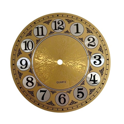 Vintage Style Gold Wall Clock Dial Face Arabic Numerals 7 inch Diameter - Picture 20 of 24