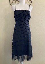 JS Collection Black Layered Sexy Knee Length Party Cocktail Dress Size 6