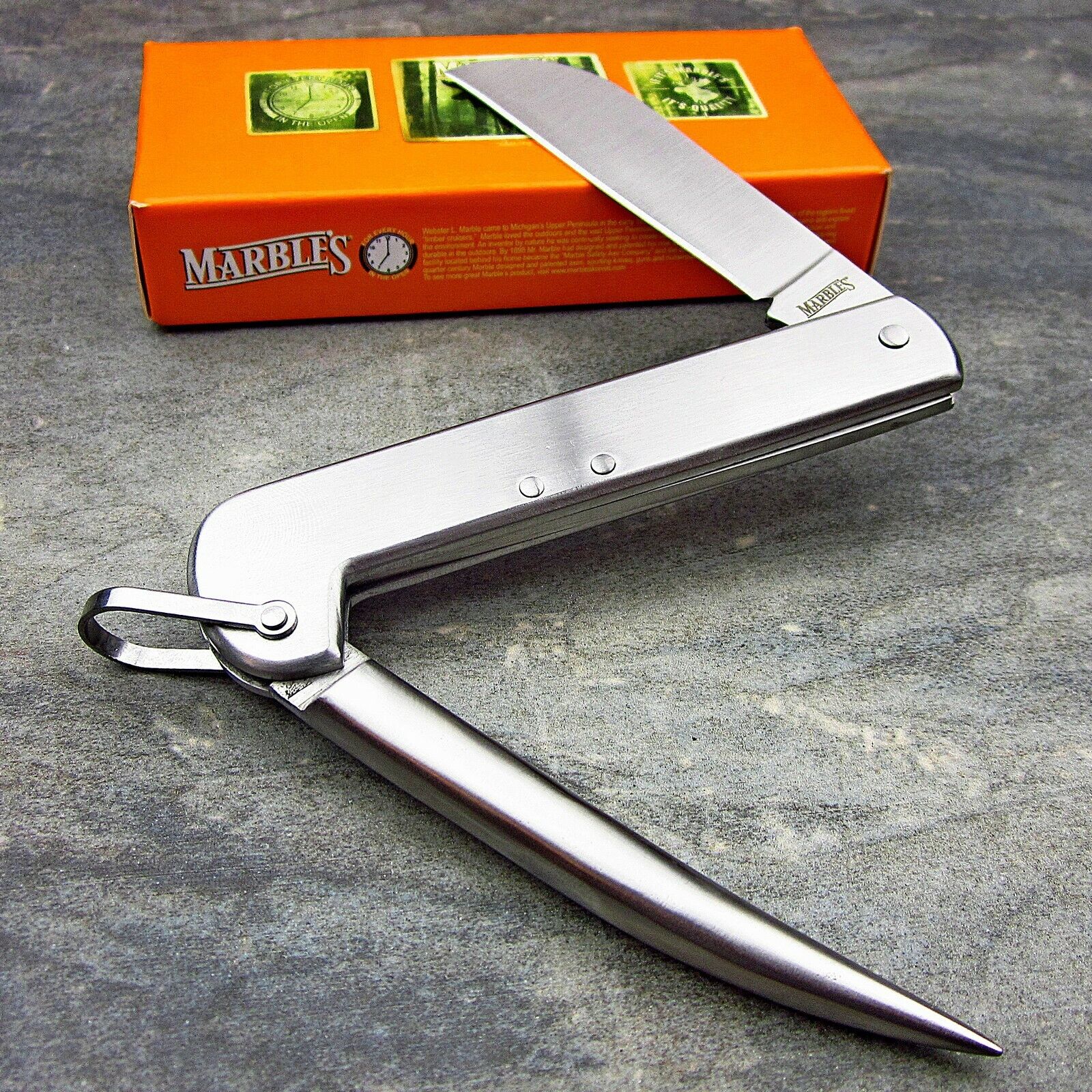 Marble's All Stainless Sailor's Marlin Spike Boat Riggers Folding Pocket Knife
