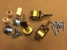 New Set Of 3 Brass Grand/Baby Grand Piano Casters/Wheels 1 3/4" Wheel