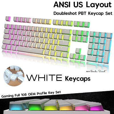 Gaming Pudding Tastenkappen Set Doppelschuss PBT Full 108 OEM Profil ANSI US Internati