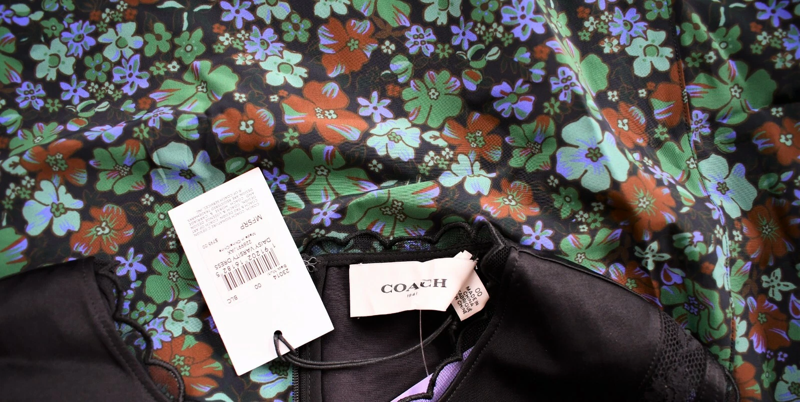 $795 New Authentic COACH 1941 DAISY Print Sleeveless Beaded VARSITY Dress US 00