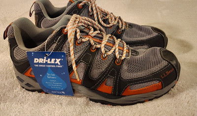 LL Bean Men's 11.5 Trail Dri-Lex Shoes Hiking Ventilated Gray Mesh River NEW
