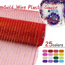 Decor Mesh Wrap Christmas 10"x10 yd Roll Metallic Floral Craft Wreath Ribbon