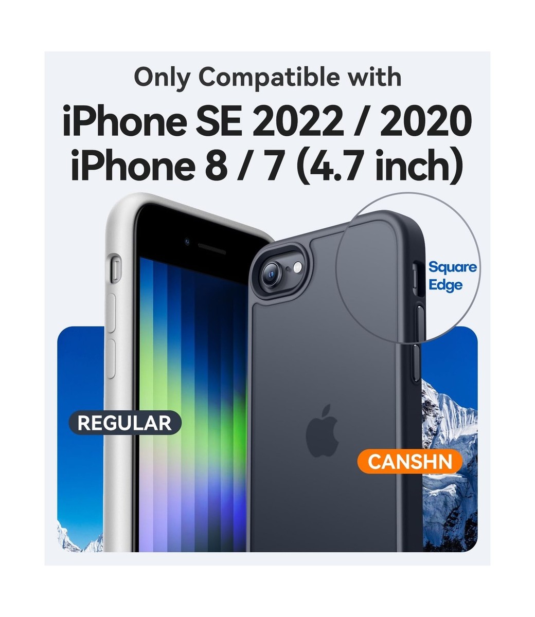 CANSHN Matte Case for iPhone SE 3/2 (2022/2020), iPhone 8/7,