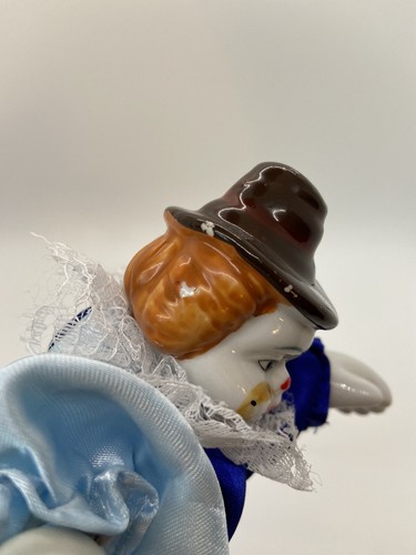 Vintage Poseable Clown With Brown Hat Oversized Hands and Feet Handmade Suit - Bild 5 von 8