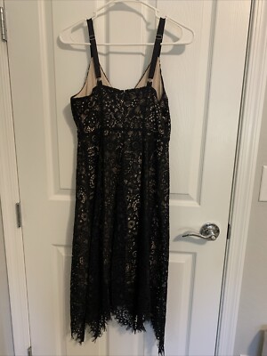 INC Wms Lace Handkerchief Hem Midi Little Black Dress Size S | eBay