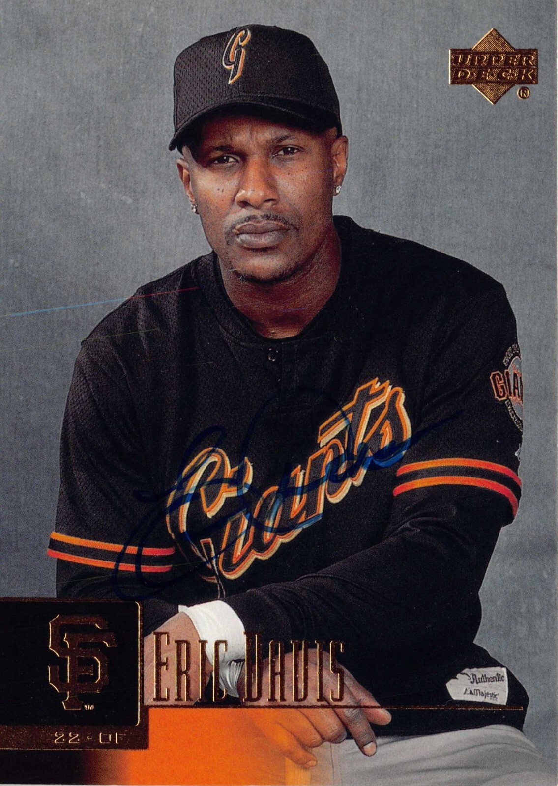 Eric Davis autographed baseball card 2001 Upper Deck #411 (San Francisco Giants)