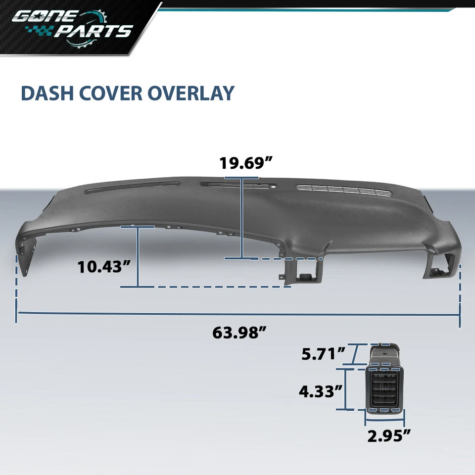 Fit For 1999-2006 Silverado Sierra Gray Dash Pad Dash Cap Panel Dashboard - Image 3 of 4