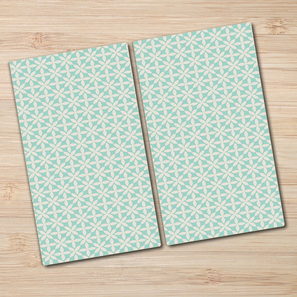 Cubierta de vitrocerámica de inducción para placa de carne de vidrio vintage elegante verde y gris 2x30x52 Foto 2 de 4