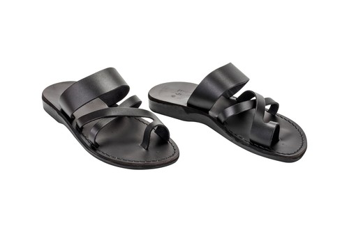 Sandalias bíblicas de Jesús para hombre de cuero genuino natural hechas a mano desde Jerusalén - Imagen 12 de 18
