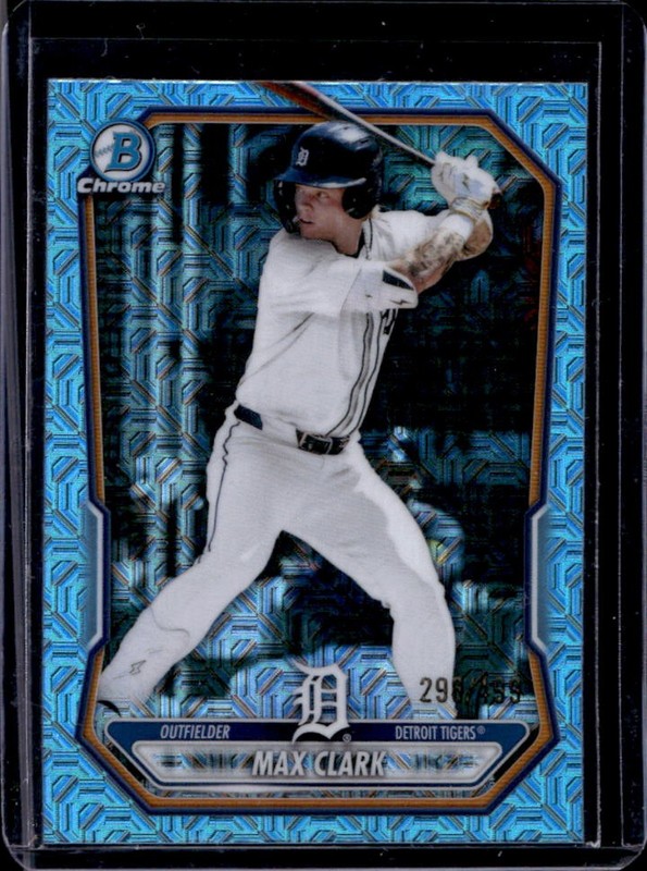 2026 Bowman Mega Box Max Clark Chrome Prospects Sky Blue Mojo Refractor #/499