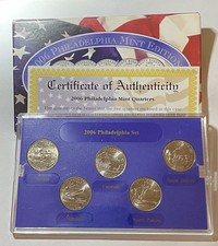 2006 P State Quarter Collection. Uncirculated with COA and Box. 5 Coins