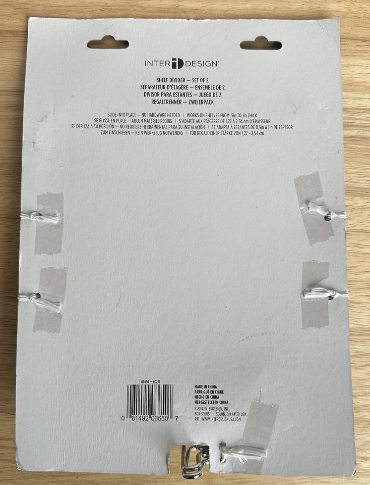 Qty Of 2 - Interdesign Shelf Divider Set of 2 (4 TOTAL) Chrome 06650-RC237 RC239 - Image 2 of 2