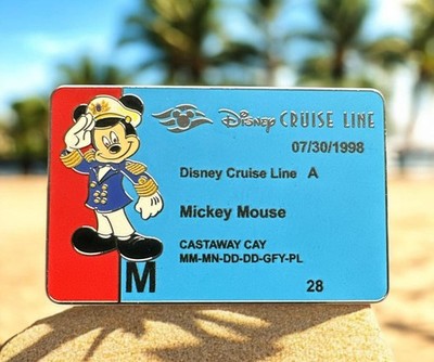 海外　ディズニークルーズライン　ミッキー　パスポート　ピンバッジ Disney Cruise Line - Mickey Mouse - Cruise Line - ID Card - Key to