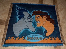 Disney Hercules Beacon Tapestry Woven Fringe Throw Blanket Vintage 90s, 5'X 4'
