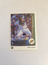 1989 Upper Deck Mike Harkey Chicago Cubs Rookie Baseball Card #14. rookie card picture